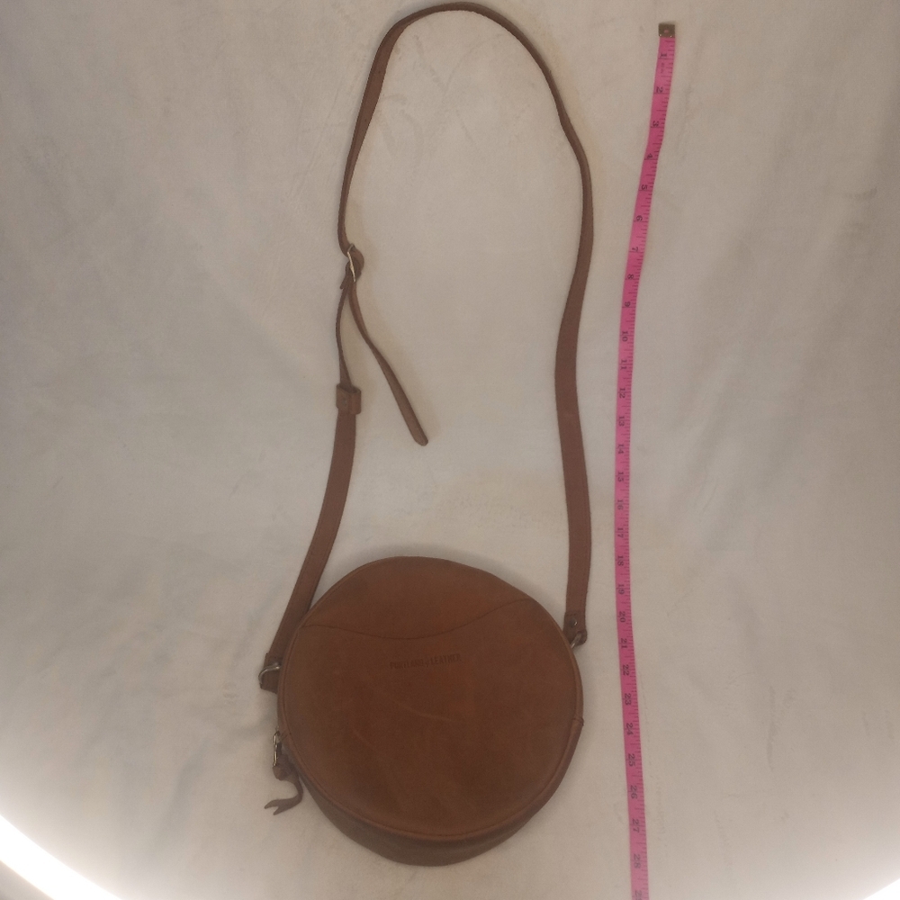 Portland Leather Company Almost Perfect Circle Suede Leather Crossbody Dakota 9” - Picture 11 of 12